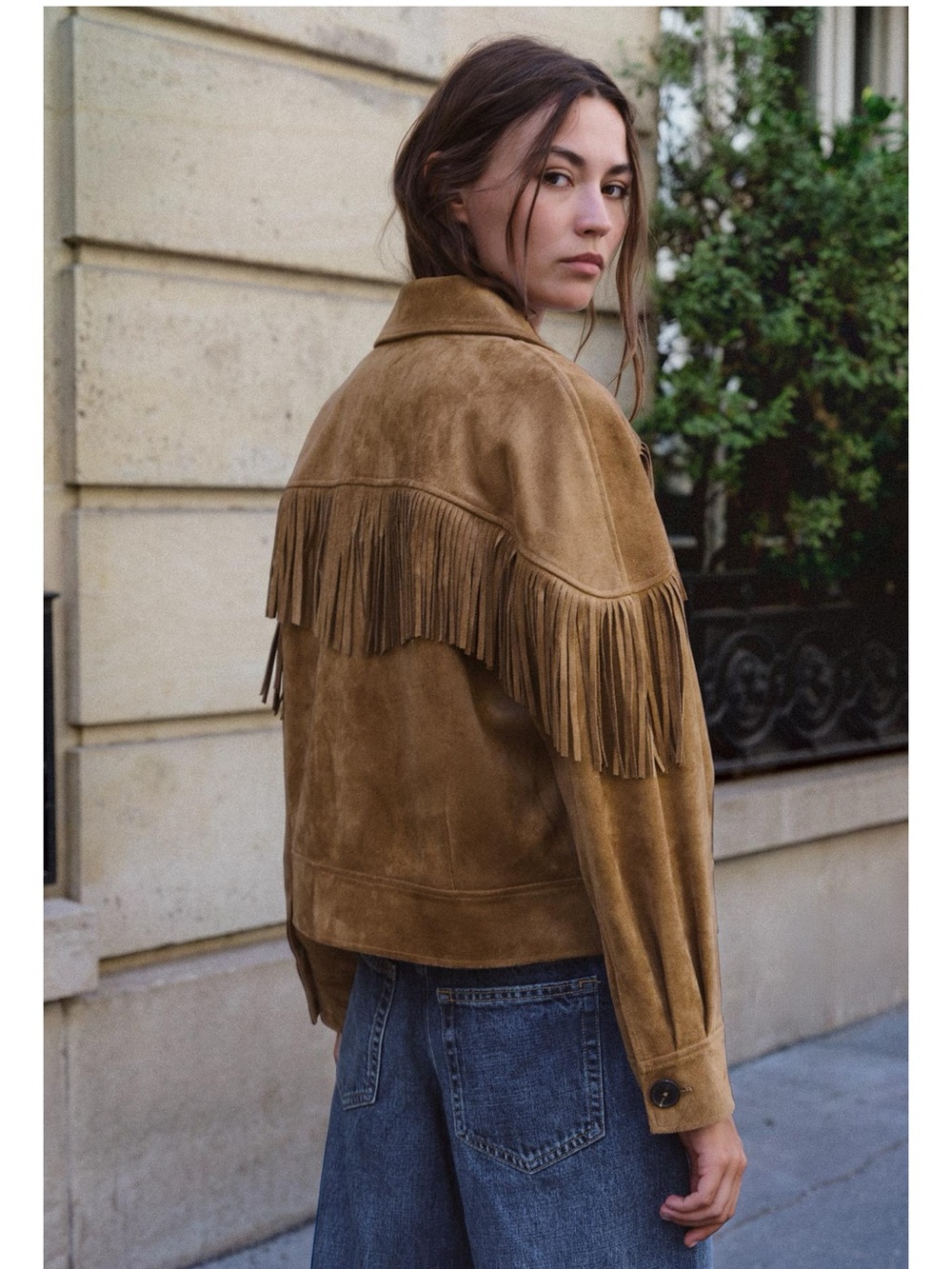 ZARA FAUX SUEDE FRINGE JACKET - Picture 2 of 9